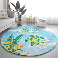 2025 Aloha Hawaii Round Carpet Tropical Flowers And Honu LT05 - Polynesian Pride