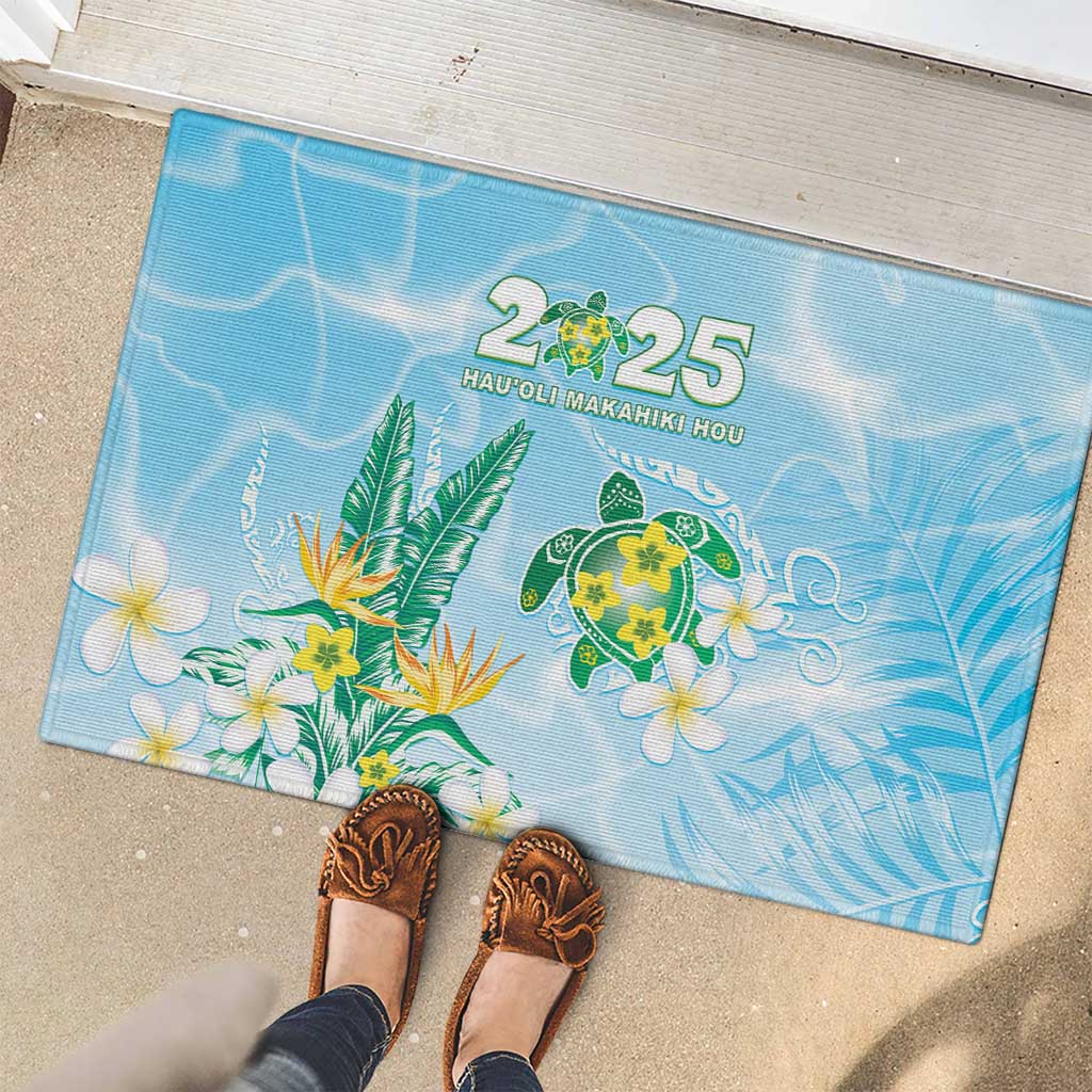 2025 Aloha Hawaii Rubber Doormat Tropical Flowers And Honu LT05 - Polynesian Pride