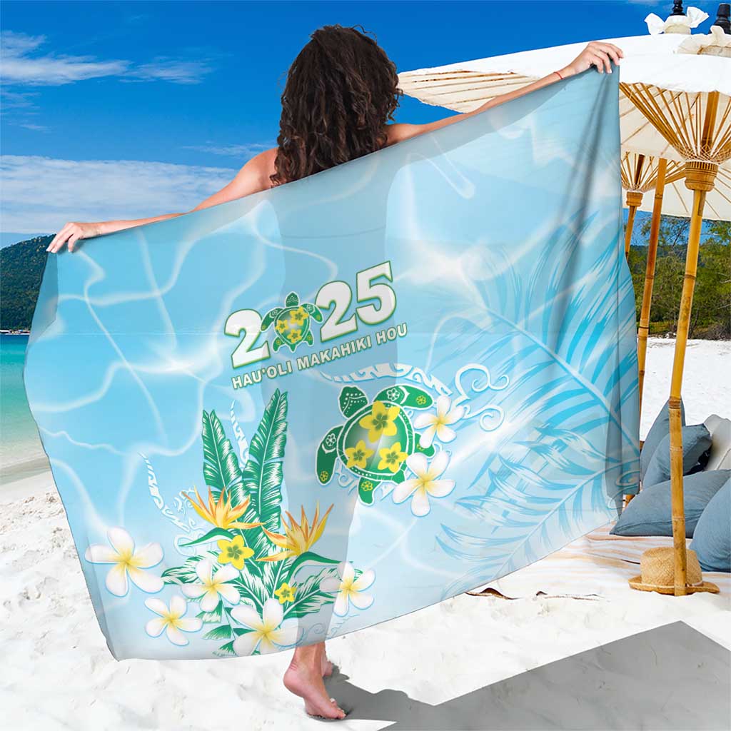 2025 Aloha Hawaii Sarong Tropical Flowers And Honu LT05 One Size 44 x 66 inches Blue - Polynesian Pride