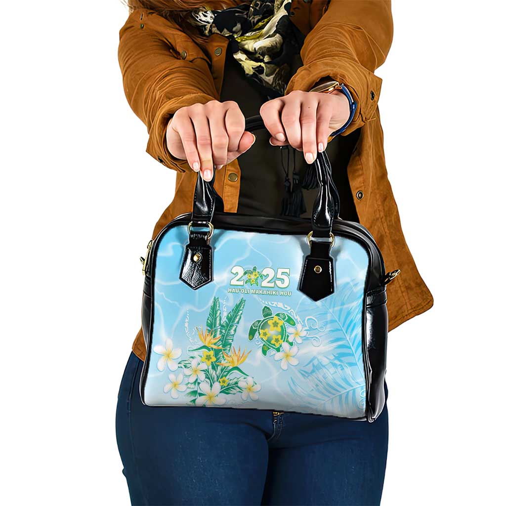 2025 Aloha Hawaii Shoulder Handbag Tropical Flowers And Honu LT05 One Size Blue - Polynesian Pride