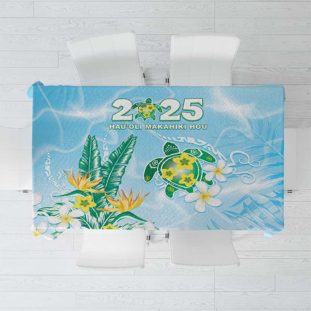 2025 Aloha Hawaii Tablecloth Tropical Flowers And Honu LT05 Blue - Polynesian Pride
