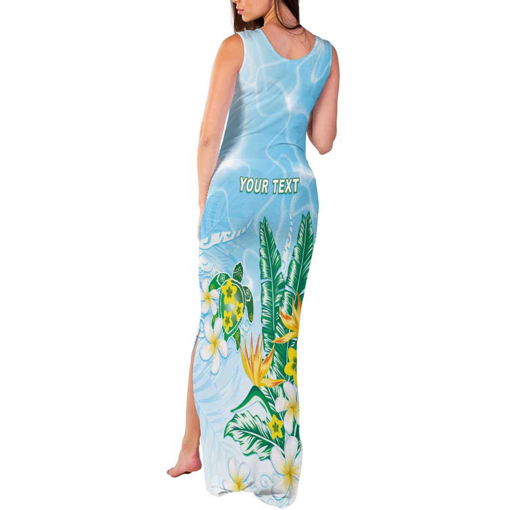 Personalised 2025 Aloha Hawaii Tank Maxi Dress Tropical Flowers And Honu