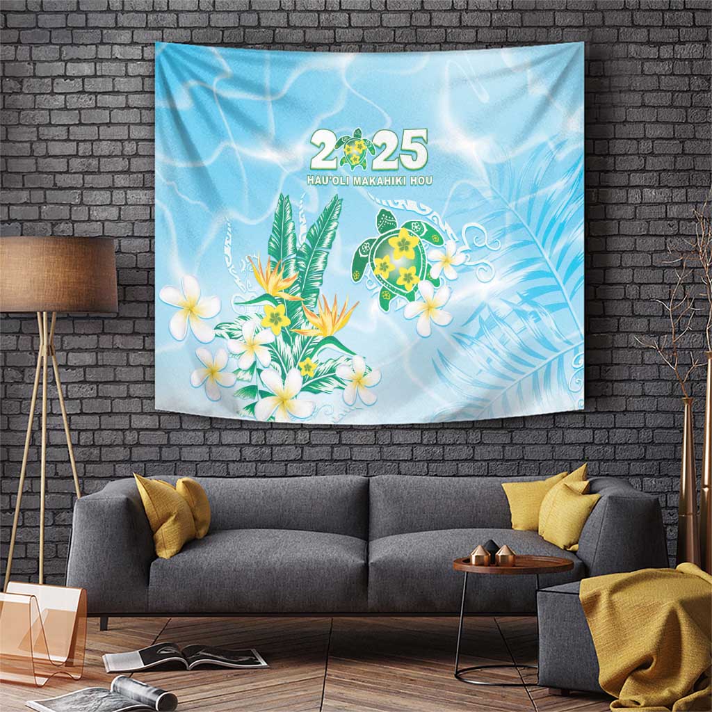 2025 Aloha Hawaii Tapestry Tropical Flowers And Honu LT05 Blue - Polynesian Pride