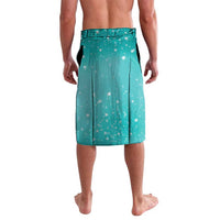 Hawaii Honu Lavalava Tropical Flowers Turquoise Gradient