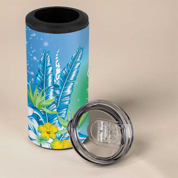 Haiti Personalized 4 in 1 Can Cooler Tumbler Hispaniolan Trogon Tropical Vibes LT7