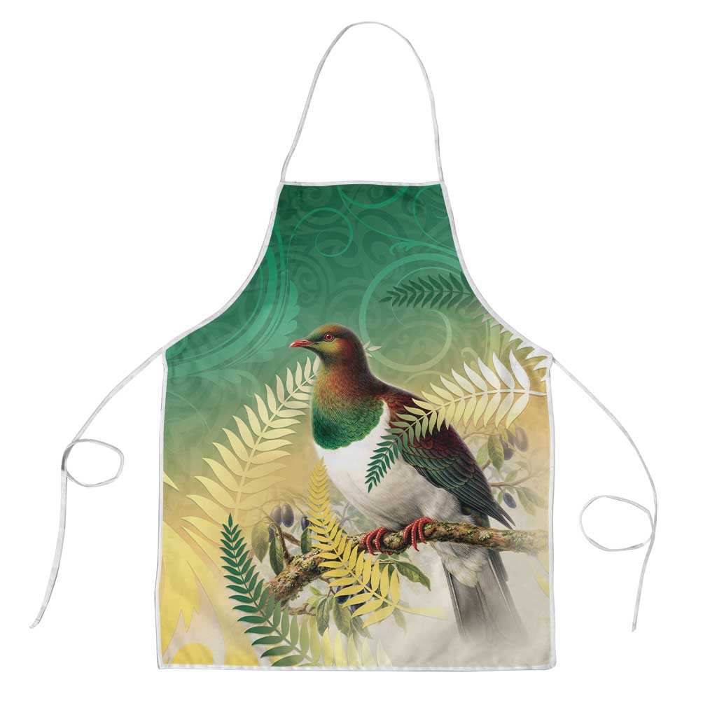 New Zealand Pigeon Kereru Apron Maori Fern Art Green Gradient - Polynesian Pride