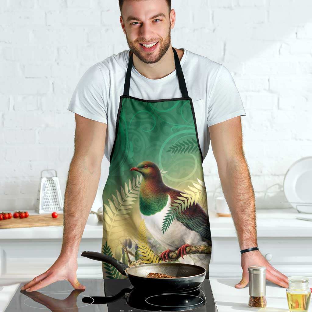 New Zealand Pigeon Kereru Apron Maori Fern Art Green Gradient - Polynesian Pride