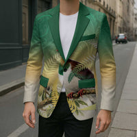 New Zealand Pigeon Kereru Blazer Maori Fern Art Green Gradient - Polynesian Pride