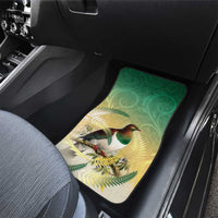 New Zealand Pigeon Kereru Car Mats Maori Fern Art Green Gradient - Polynesian Pride