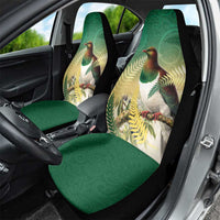 New Zealand Pigeon Kereru Car Seat Cover Maori Fern Art Green Gradient - Polynesian Pride
