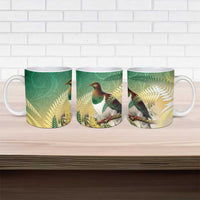New Zealand Pigeon Kereru Ceramic Mug Maori Fern Art Green Gradient LT05 - Polynesian Pride