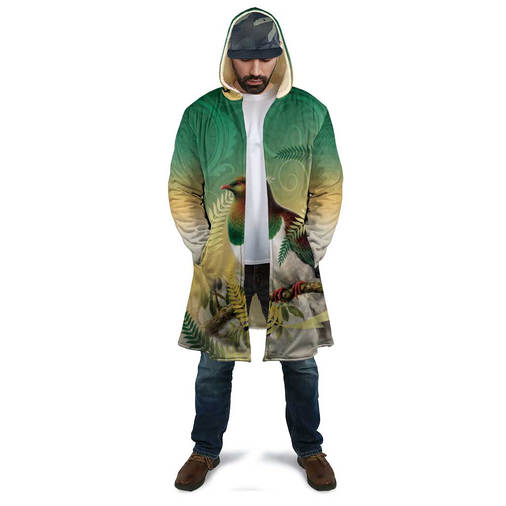 New Zealand Pigeon Kereru Cloak Maori Fern Art Green Gradient - Polynesian Pride