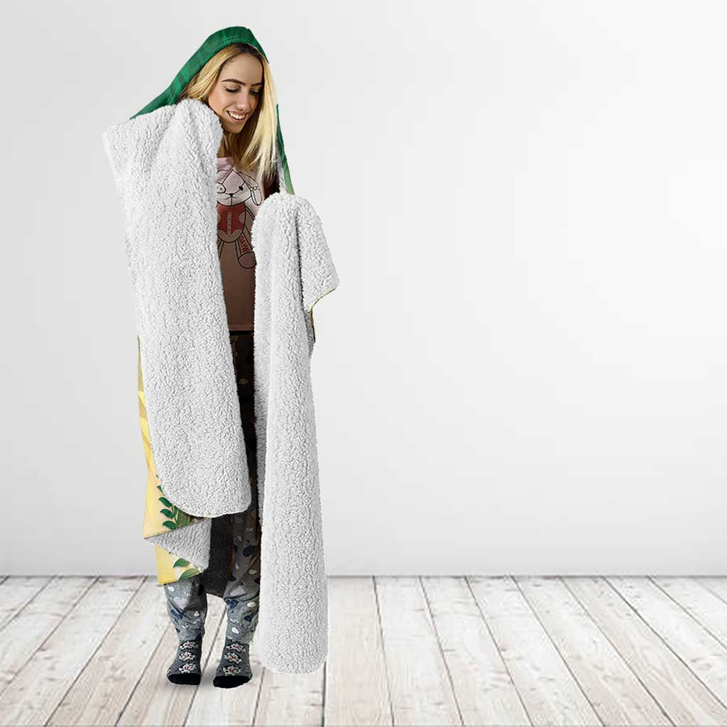 New Zealand Pigeon Kereru Hooded Blanket Maori Fern Art Green Gradient - Polynesian Pride