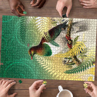 New Zealand Pigeon Kereru Puzzle Maori Fern Art Green Gradient - Polynesian Pride