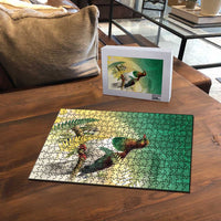 New Zealand Pigeon Kereru Puzzle Maori Fern Art Green Gradient - Polynesian Pride
