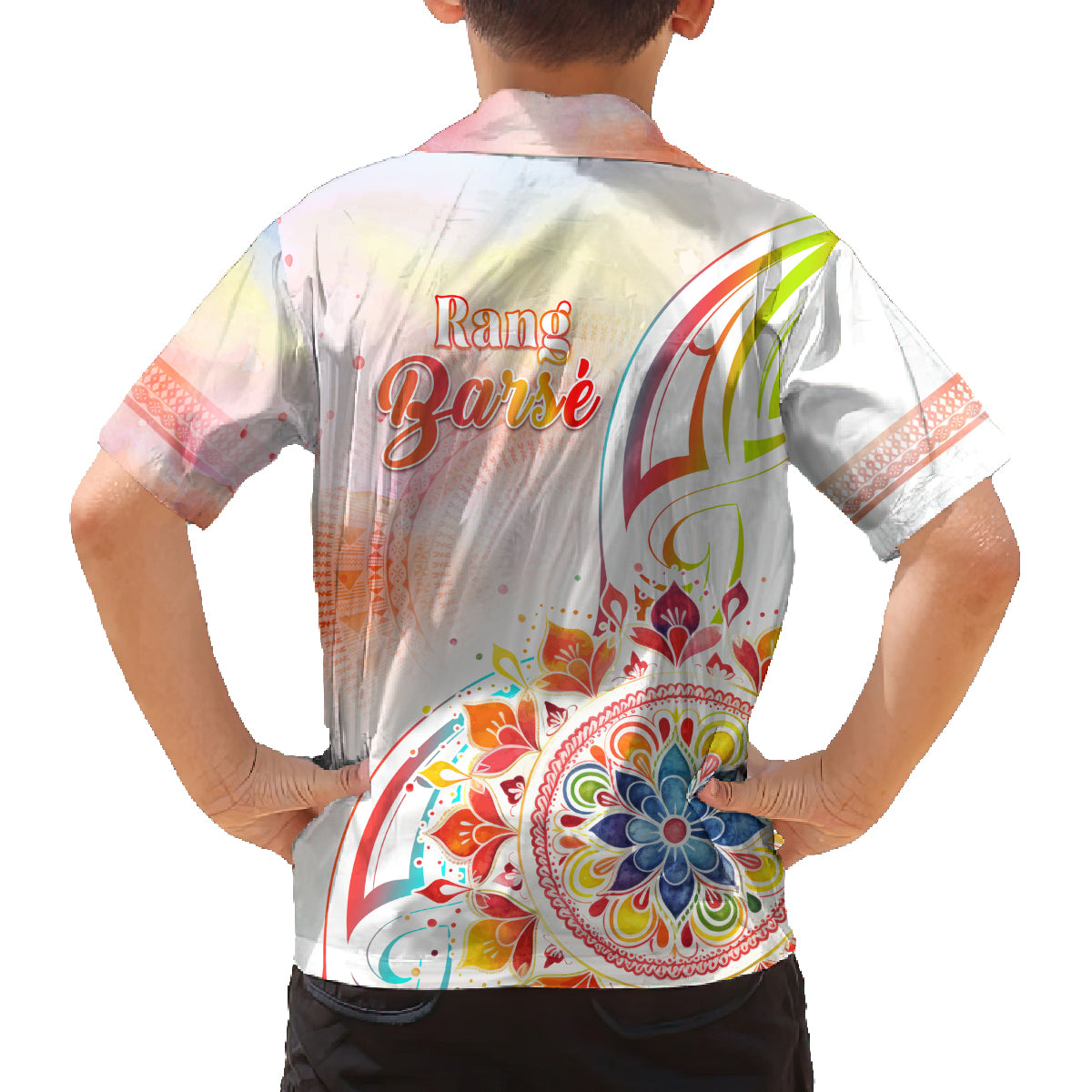 Happy Holi Festival Family Matching Puletasi and Hawaiian Shirt Rangoli With Polynesian Pattern LT05 - Polynesian Pride