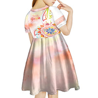 Happy Holi Festival Kid Short Sleeve Dress Rangoli With Polynesian Pattern LT05 - Polynesian Pride