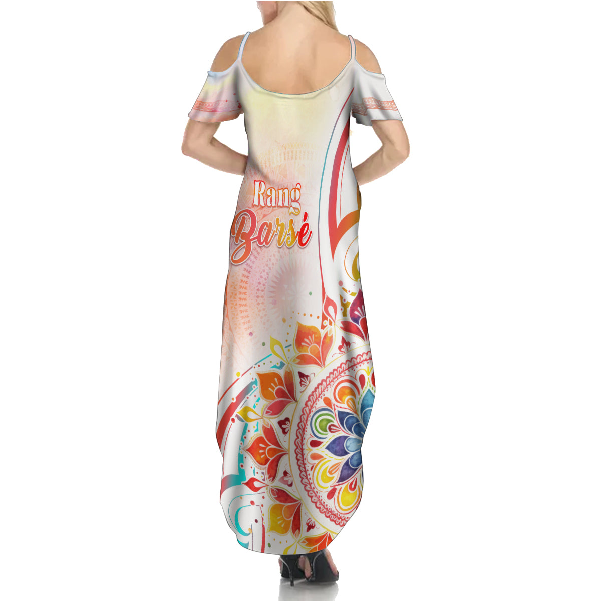 Happy Holi Festival Summer Maxi Dress Rangoli With Polynesian Pattern LT05 - Polynesian Pride