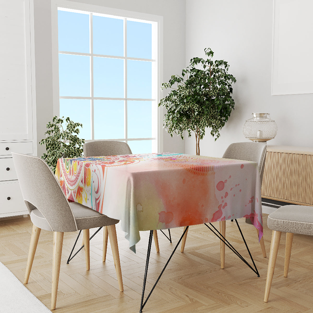 Happy Holi Festival Tablecloth Rangoli With Polynesian Pattern LT05 - Polynesian Pride