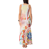 Happy Holi Festival Tank Maxi Dress Rangoli With Polynesian Pattern LT05 - Polynesian Pride