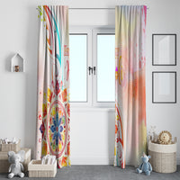 Happy Holi Festival Window Curtain Rangoli With Polynesian Pattern LT05 - Polynesian Pride