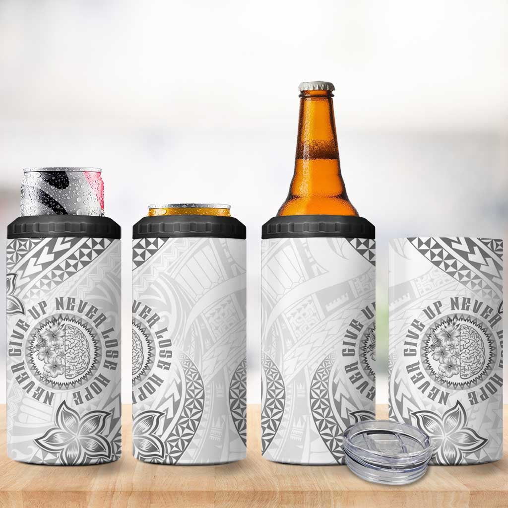 Brain Cancer Warrior 4 in 1 Can Cooler Tumbler Never Give Up