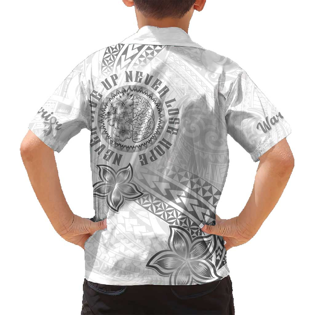 Brain Cancer Warrior Family Matching Off Shoulder Short Dress and Hawaiian Shirt Never Give Up LT05 - Polynesian Pride
