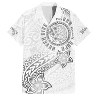 Brain Cancer Warrior Family Matching Off Shoulder Short Dress and Hawaiian Shirt Never Give Up LT05 Dad's Shirt - Short Sleeve White - Polynesian Pride