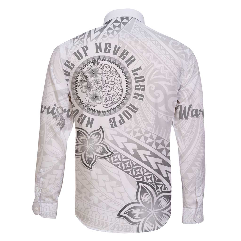 Brain Cancer Warrior Family Matching Off Shoulder Short Dress and Hawaiian Shirt Never Give Up LT05 - Polynesian Pride