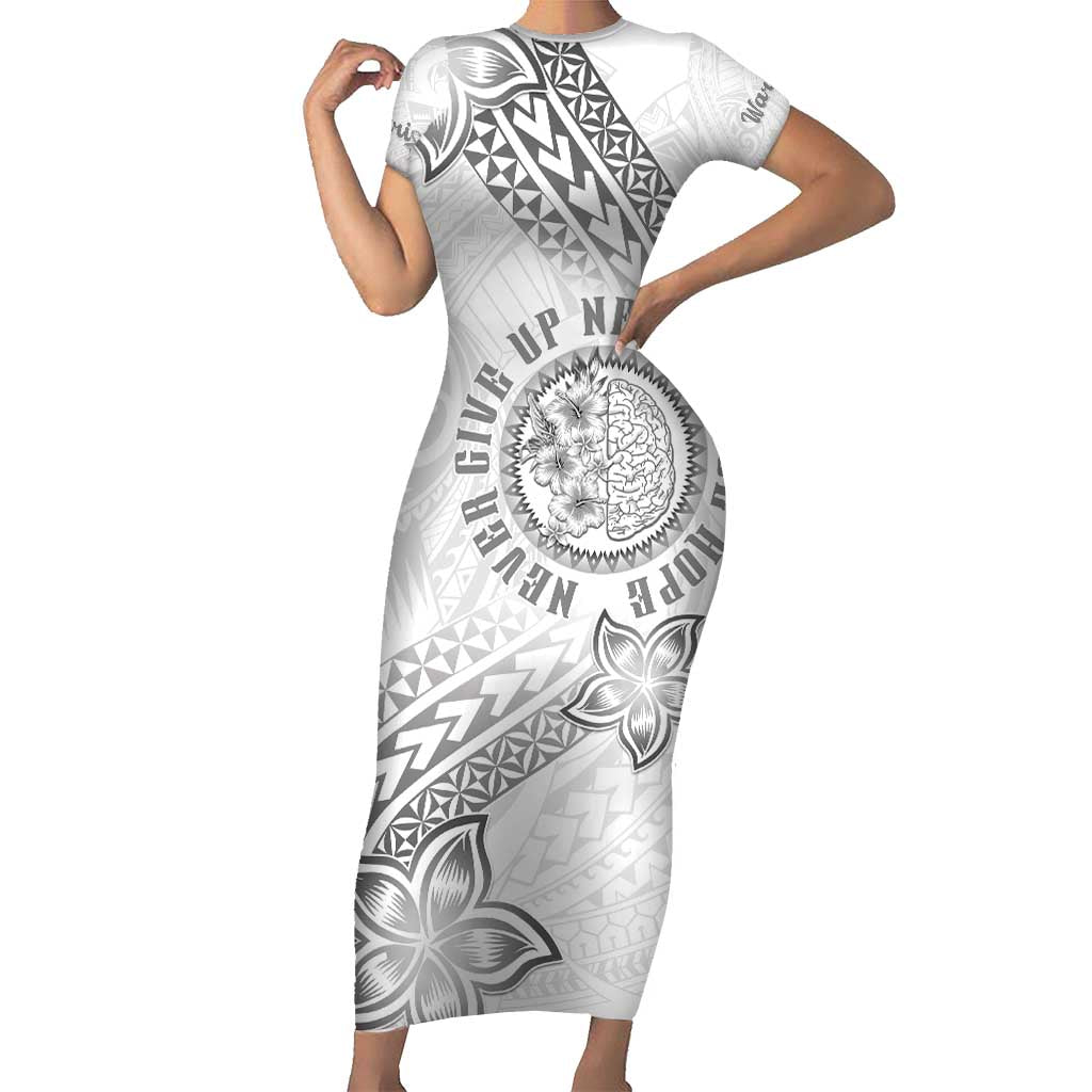 Brain Cancer Warrior Family Matching Short Sleeve Bodycon Dress and Hawaiian Shirt Never Give Up