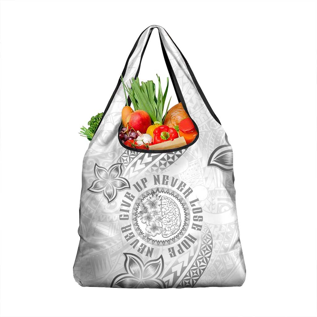 Brain Cancer Warrior Grocery Bag Never Give Up