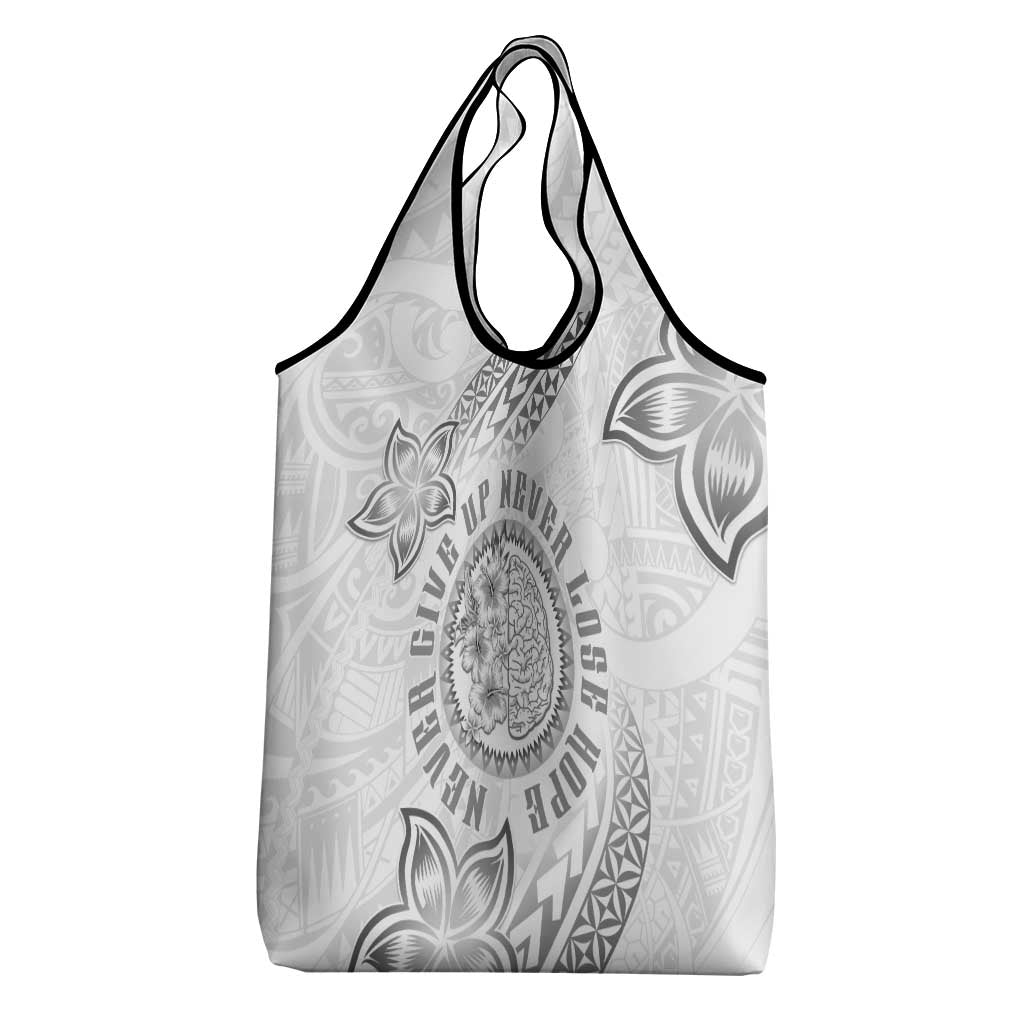 Brain Cancer Warrior Grocery Bag Never Give Up