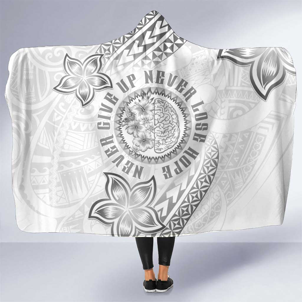 Brain Cancer Warrior Hooded Blanket Never Give Up