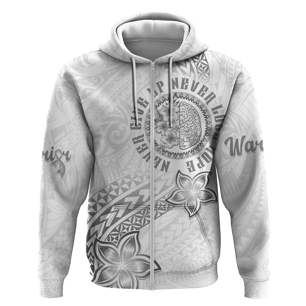 Brain Cancer Warrior Hoodie Never Give Up