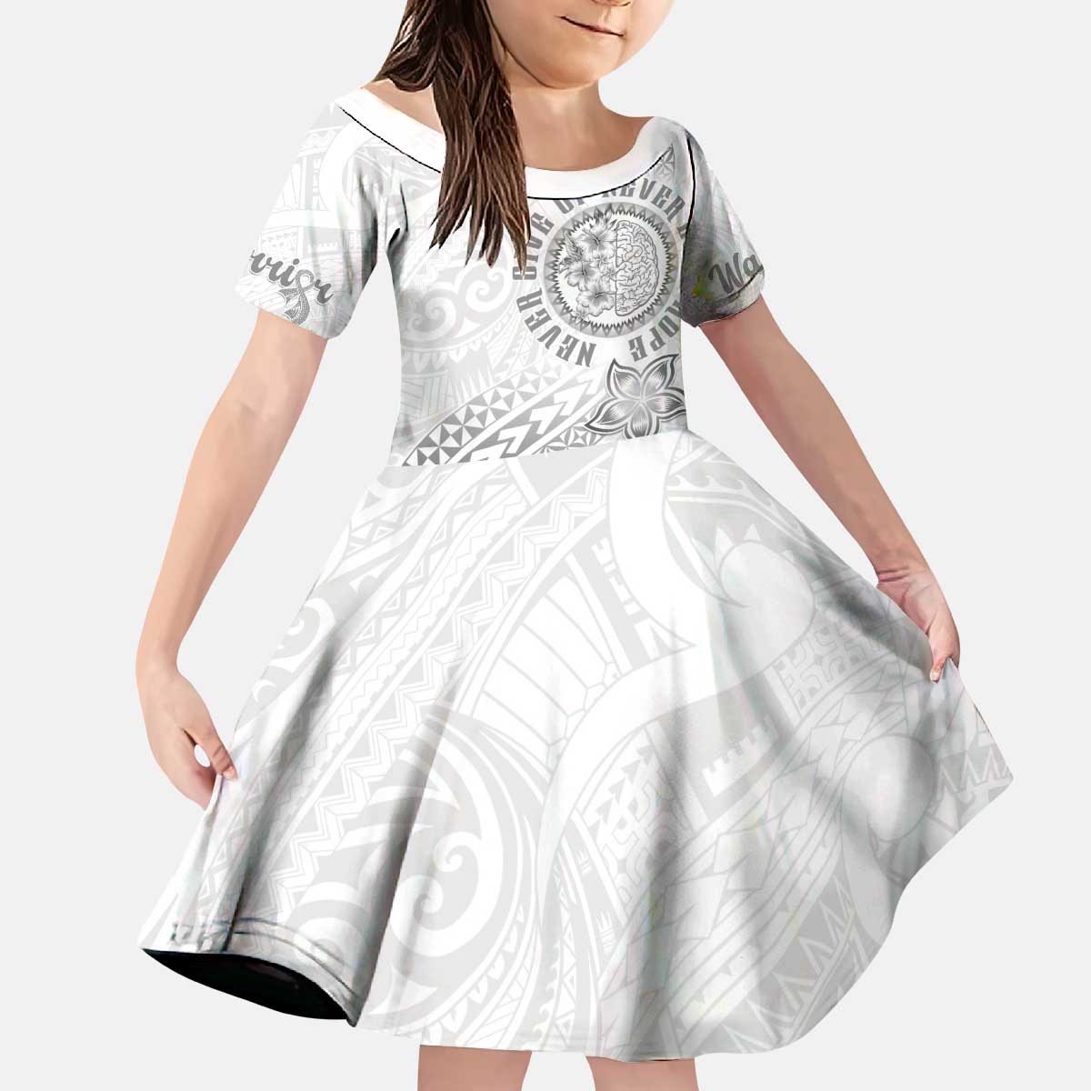 Brain Cancer Warrior Kid Short Sleeve Dress Never Give Up