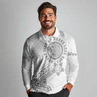 Brain Cancer Warrior Long Sleeve Polo Shirt Never Give Up