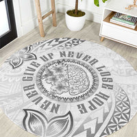 Brain Cancer Warrior Round Carpet Never Give Up LT05 White - Polynesian Pride