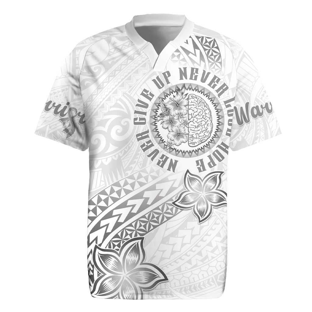 Brain Cancer Warrior Rugby Jersey Never Give Up