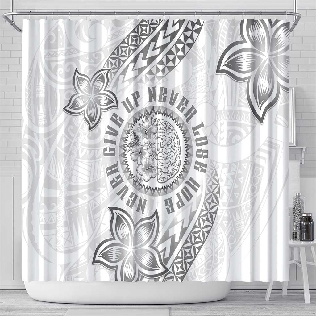 Brain Cancer Warrior Shower Curtain Never Give Up LT05 - Polynesian Pride