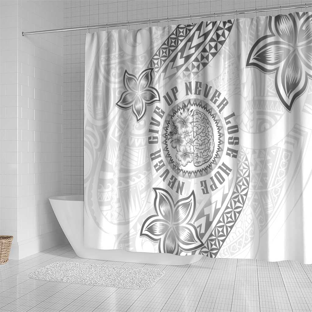 Brain Cancer Warrior Shower Curtain Never Give Up LT05 - Polynesian Pride