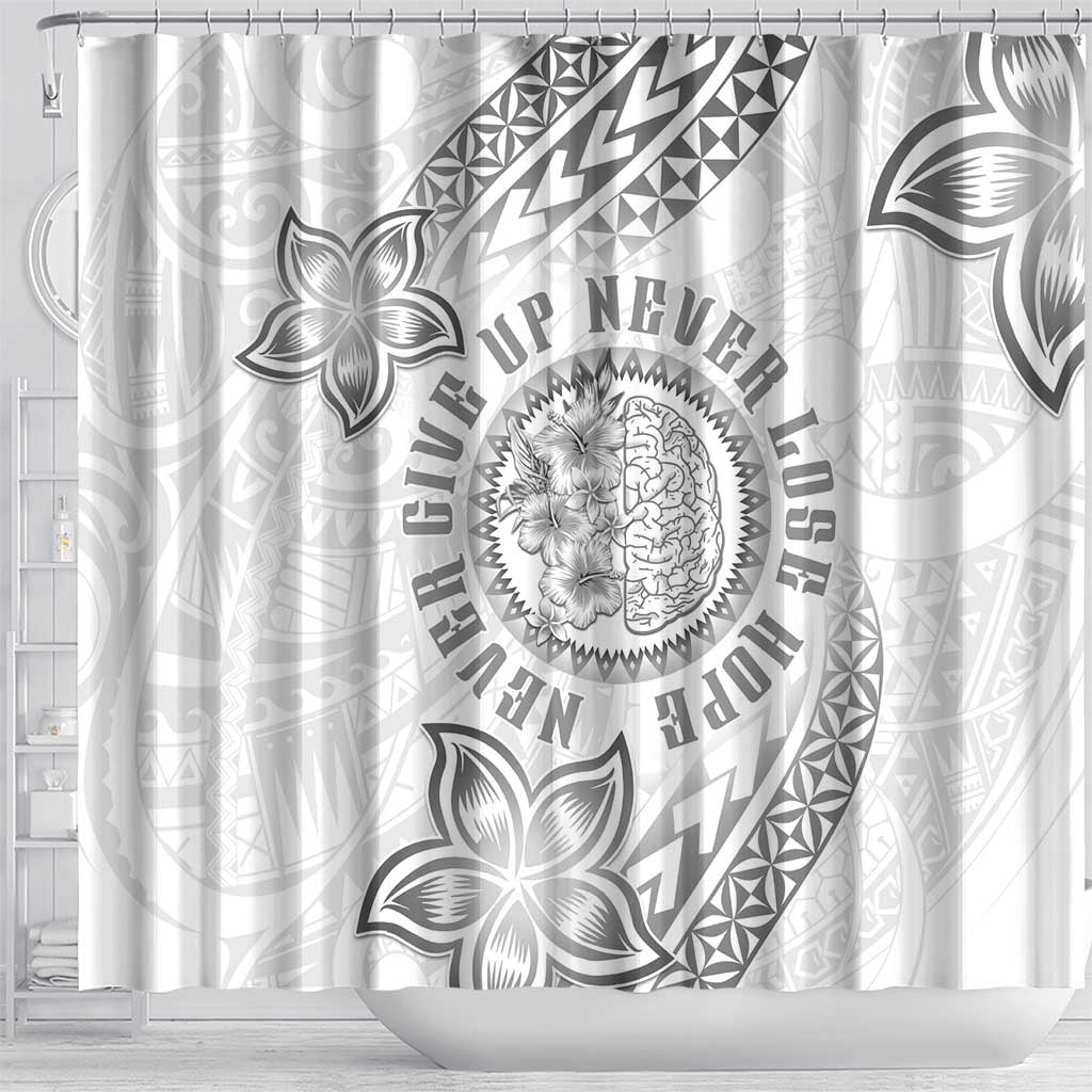 Brain Cancer Warrior Shower Curtain Never Give Up LT05 - Polynesian Pride