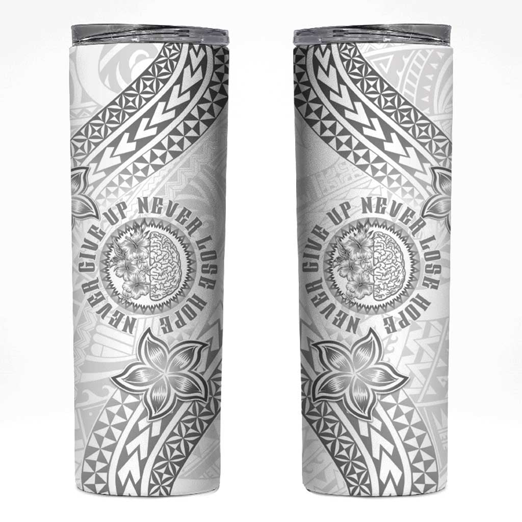 Brain Cancer Warrior Skinny Tumbler Never Give Up