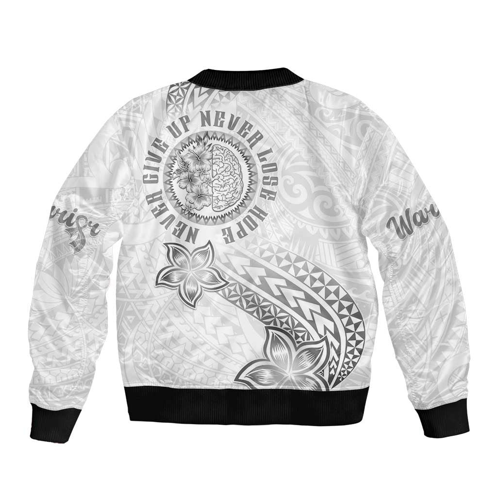 Brain Cancer Warrior Sleeve Zip Bomber Jacket Never Give Up LT05 - Polynesian Pride