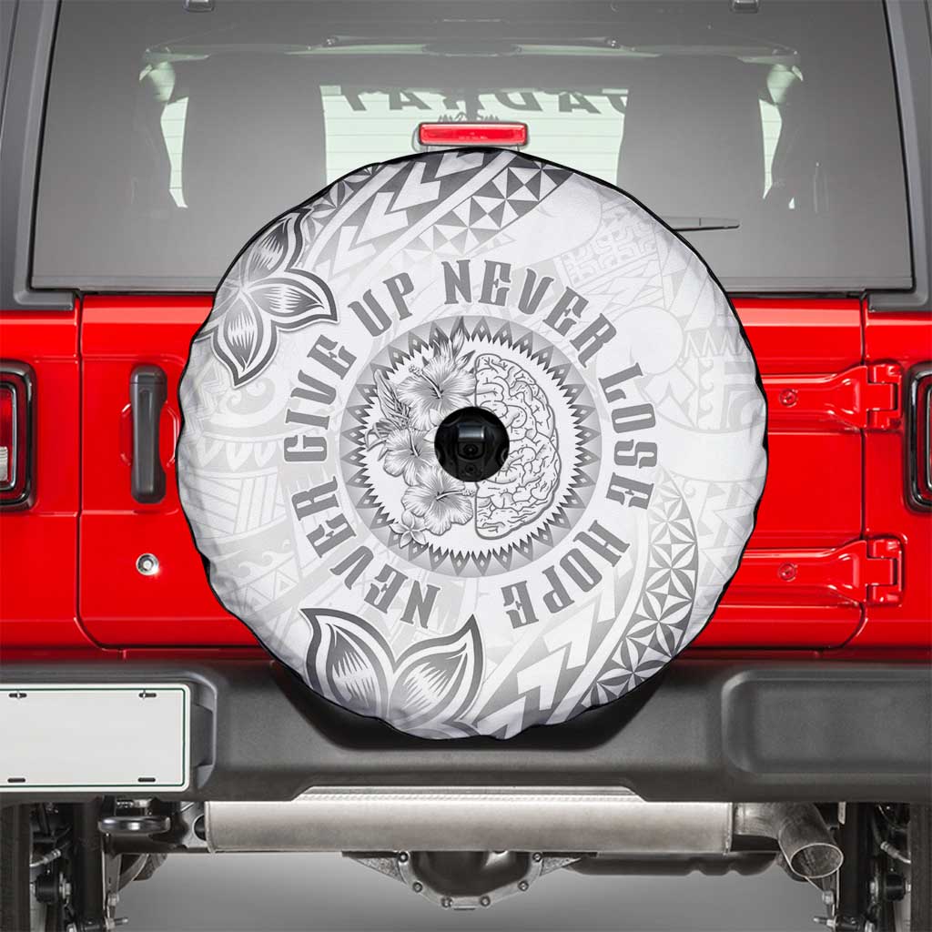 Brain Cancer Warrior Spare Tire Cover Never Give Up LT05 - Polynesian Pride