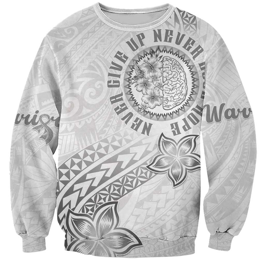 Brain Cancer Warrior Sweatshirt Never Give Up