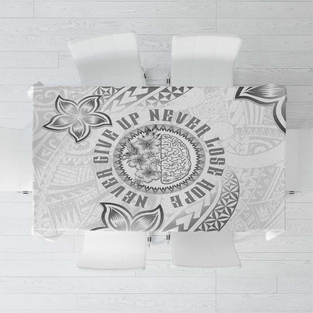 Brain Cancer Warrior Tablecloth Never Give Up