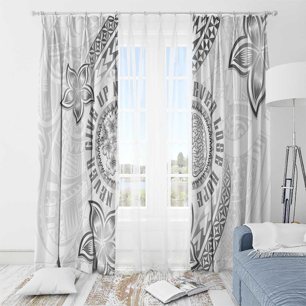 Brain Cancer Warrior Window Curtain Never Give Up