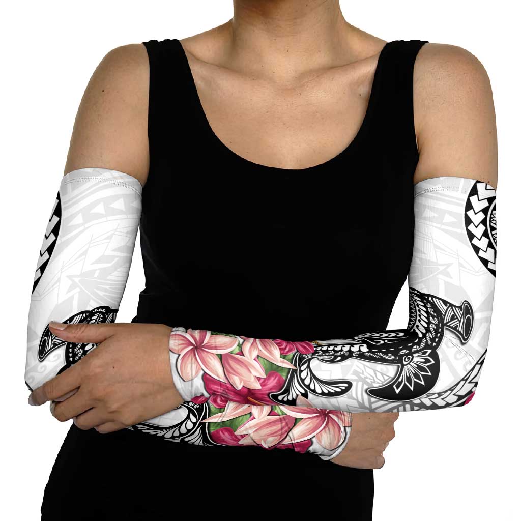 White Polynesian Hammerhead Shark Tribal Pattern Arm Sleeves LT05 - Polynesian Pride