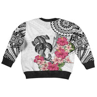 White Polynesian Hammerhead Shark Tribal Pattern Kid Ugly Christmas Sweater