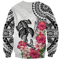 White Polynesian Hammerhead Shark Tribal Pattern Sweatshirt